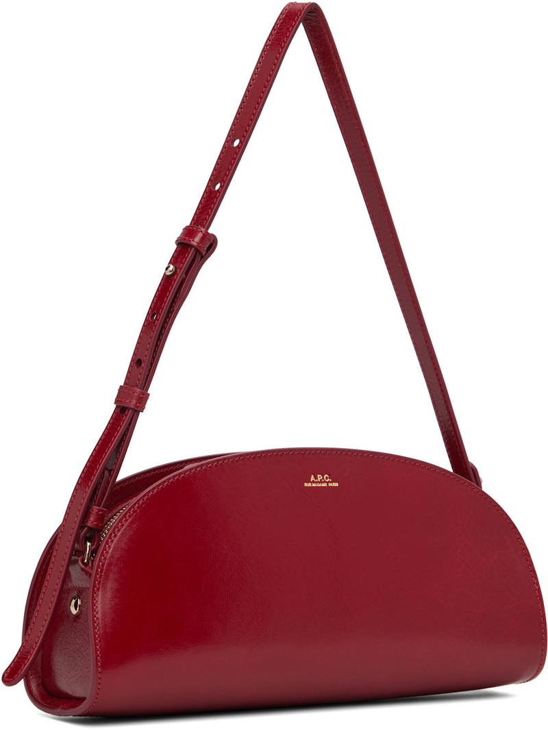A.P.C. Red Demi-Lune Shoulder Bag outlook