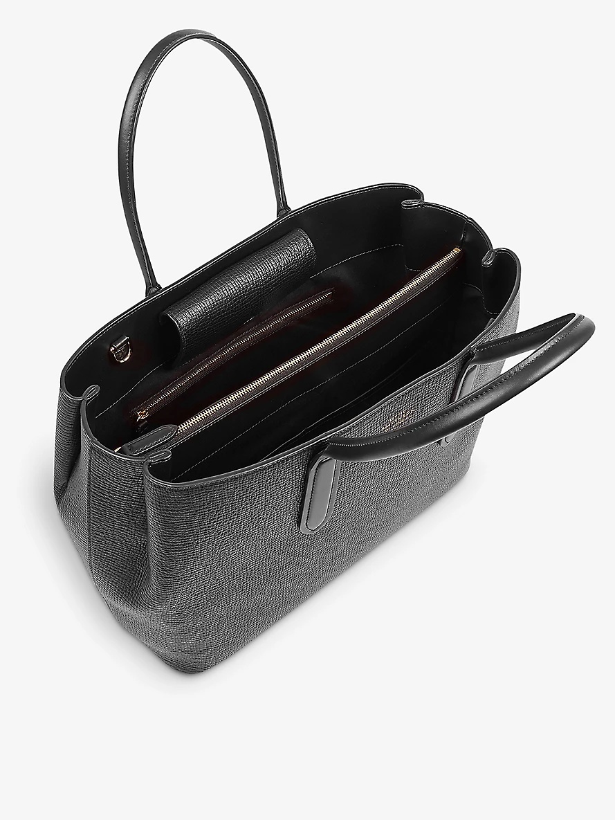 【SMYTHSON】Ludlow Small◆レザー◆エンボスロゴ トートバッグ Smythson Ludlow Small Day logo-embossed leather tote bag