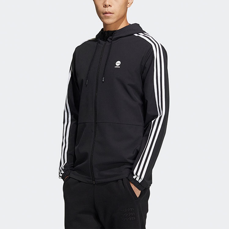 adidas neo Stripe Hooded Jacket Black HD4670 - 2