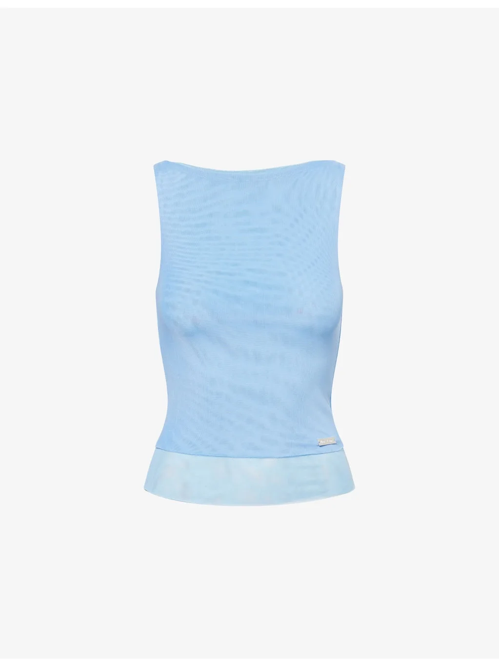 Multi-Layer Boat-Neck Stretch-Mesh Top - 1