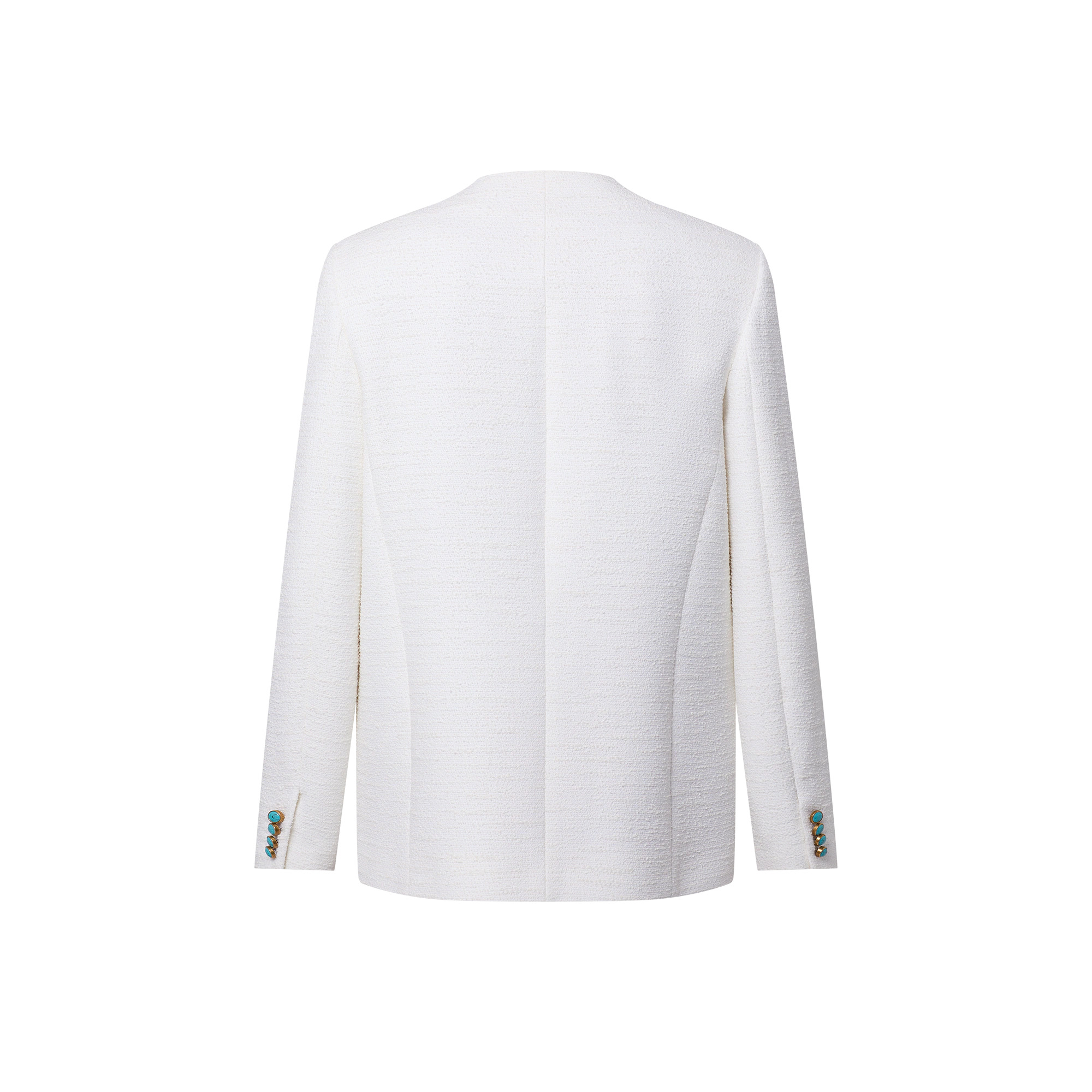 Chic Collarless Baby Llama And Wool-Blend Jacket - 3