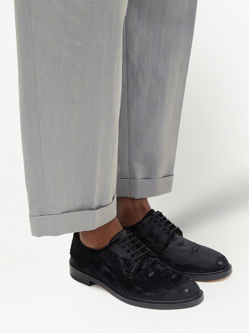 distressed-finish lace-up shoes - 4