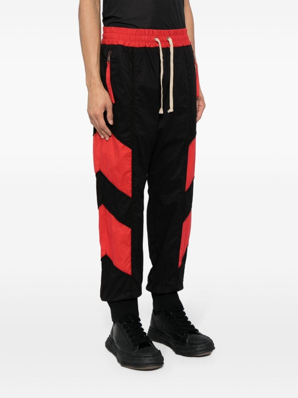 Orb-embroidery cotton track pants - 3