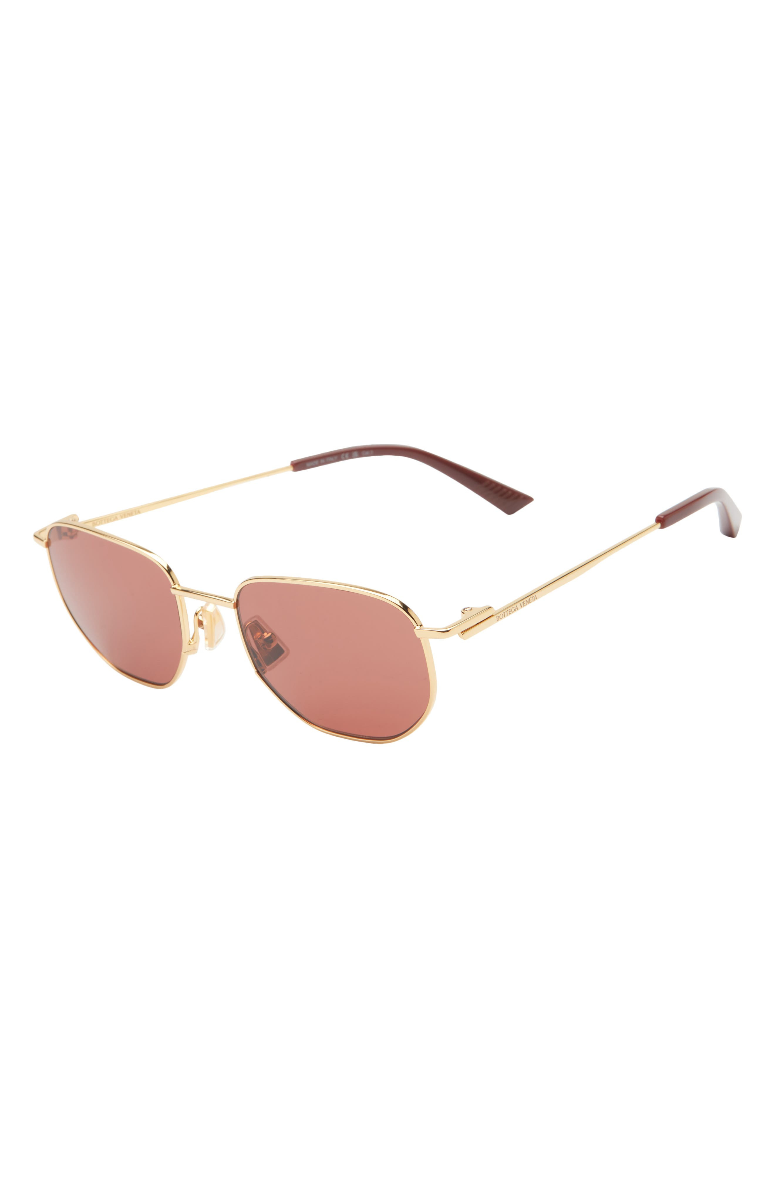 Bottega Veneta 52mm Pilot Sunglasses in Gold/pink at Nordstrom - 5