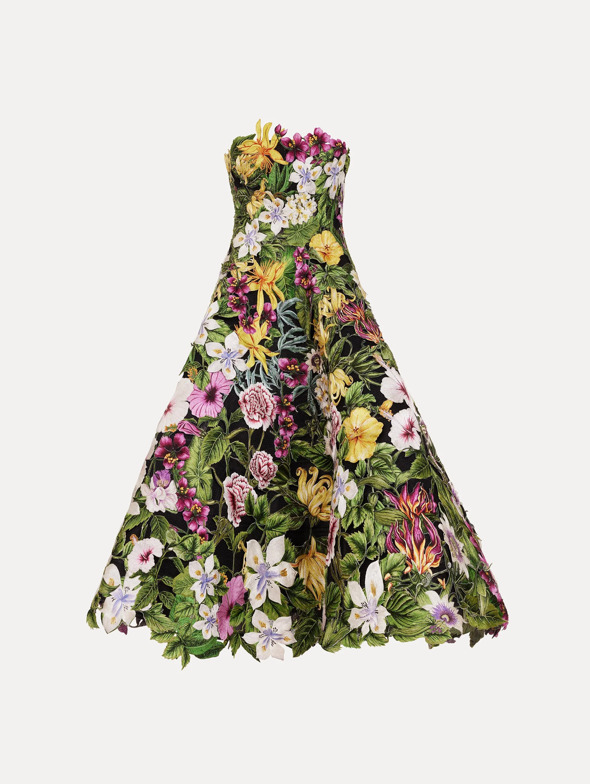 DOMINICAN MIXED-FLORAL GUIPURE GOWN - 1
