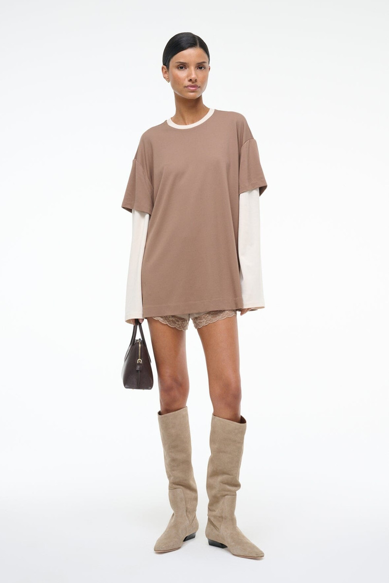 STAUD WILLIAM TEE TAUPE/ECRU 4