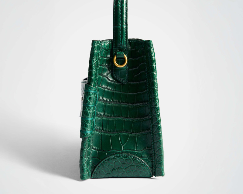 LOAFER BAG IN PINE GREEN ALLIGATOR LEATHER 7