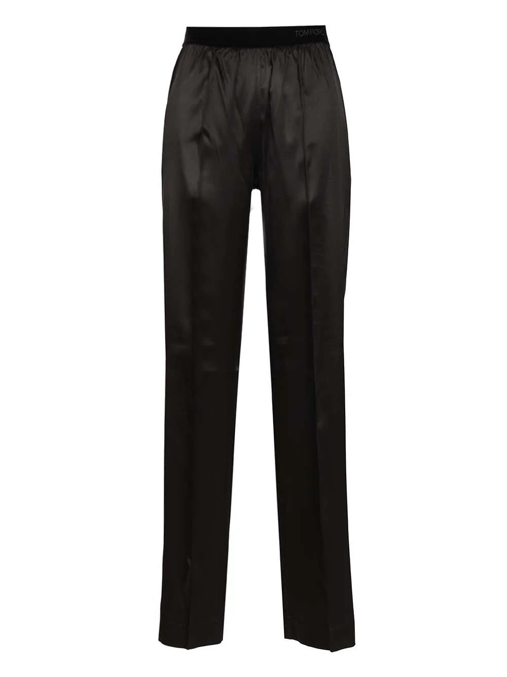 Stretch Silk Pants Trousers Black - 1