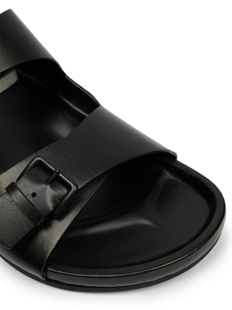 Men's Double Buckle Leather Sandals - Noir 4