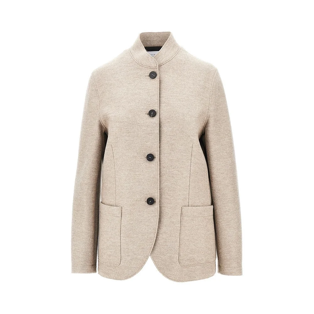 PRESSED WOOL NEHRU JACKET - 1