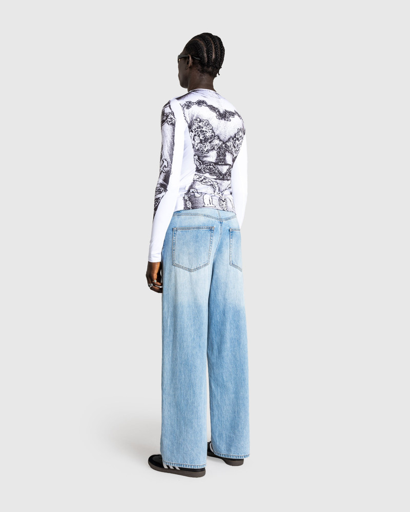 Jean Paul Gaultier – Long-Sleeve Gaultier Paris Top White/Black 4