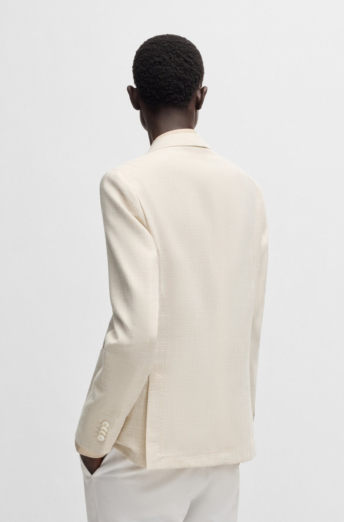 SLIM-FIT BLAZER IN MICRO-PATTERNED FABRIC - 4