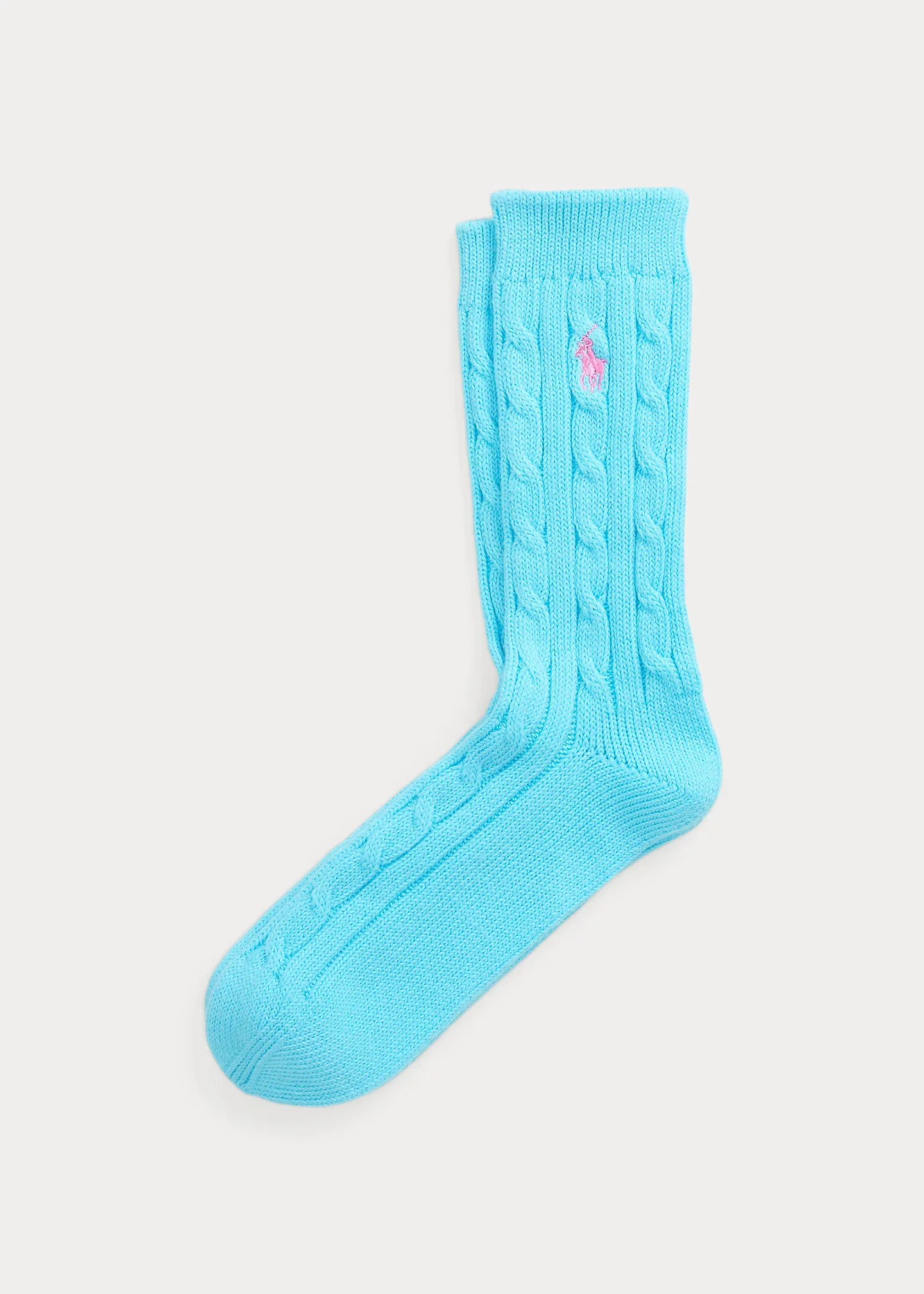 Cable-Knit Crew Socks - 1