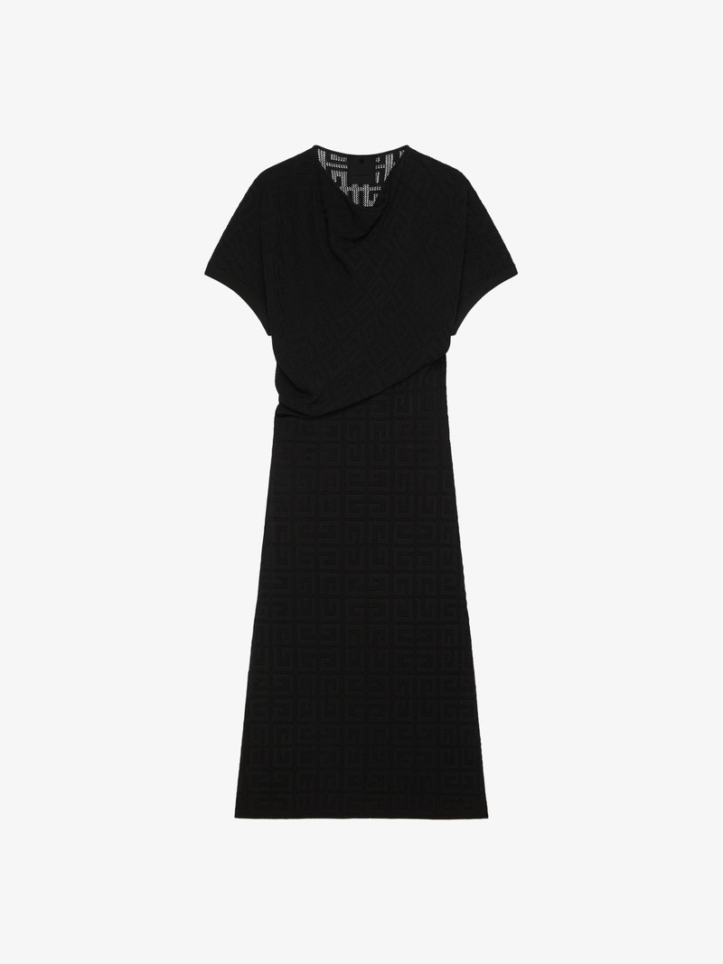 DRAPED DRESS IN 4G JACQUARD - 1