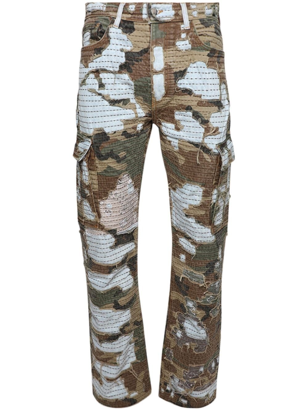 Camo Boro Repair straight jeans - 1