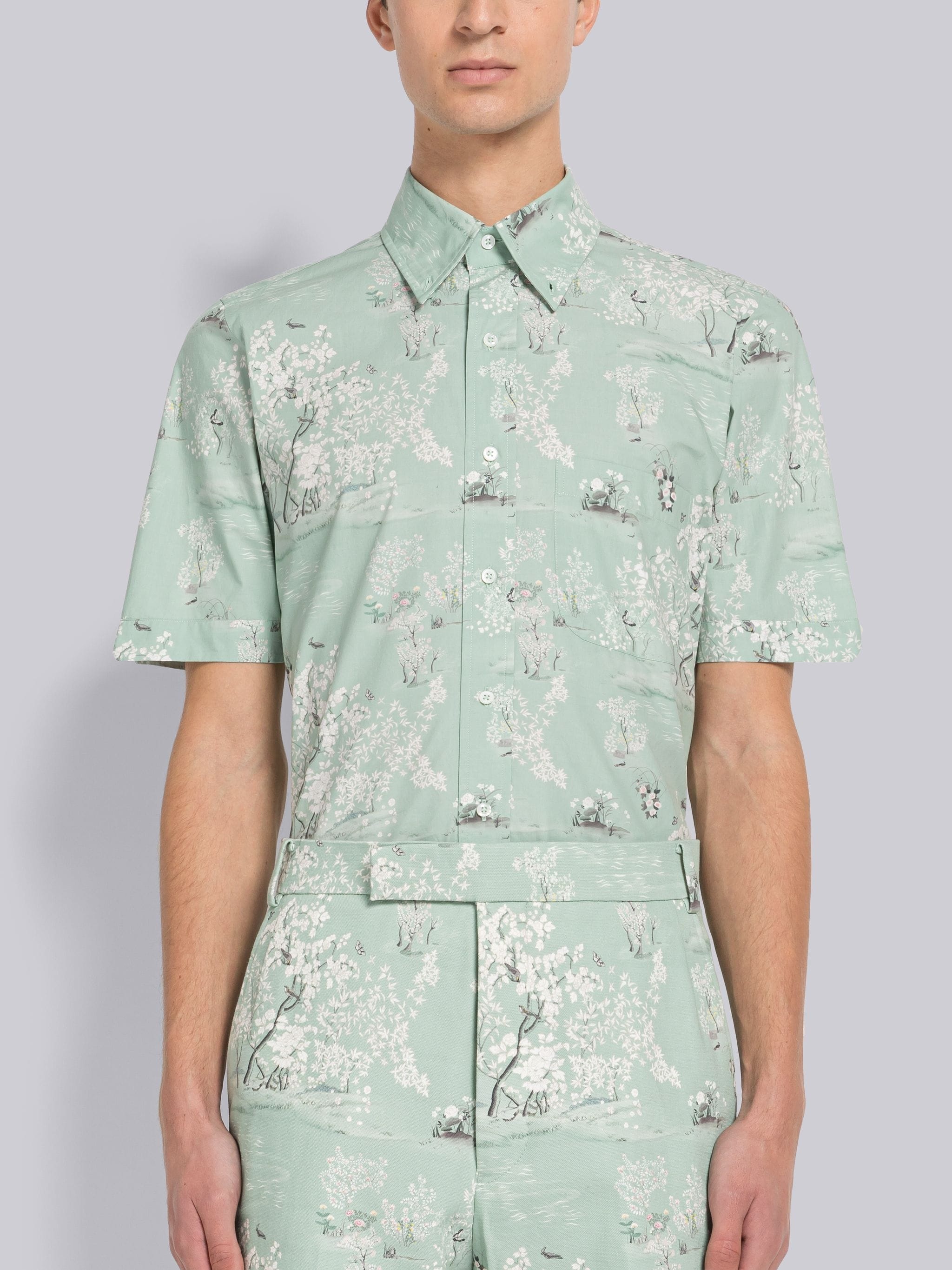 Poplin Toile Button Down Short Sleeve Shirt - 1