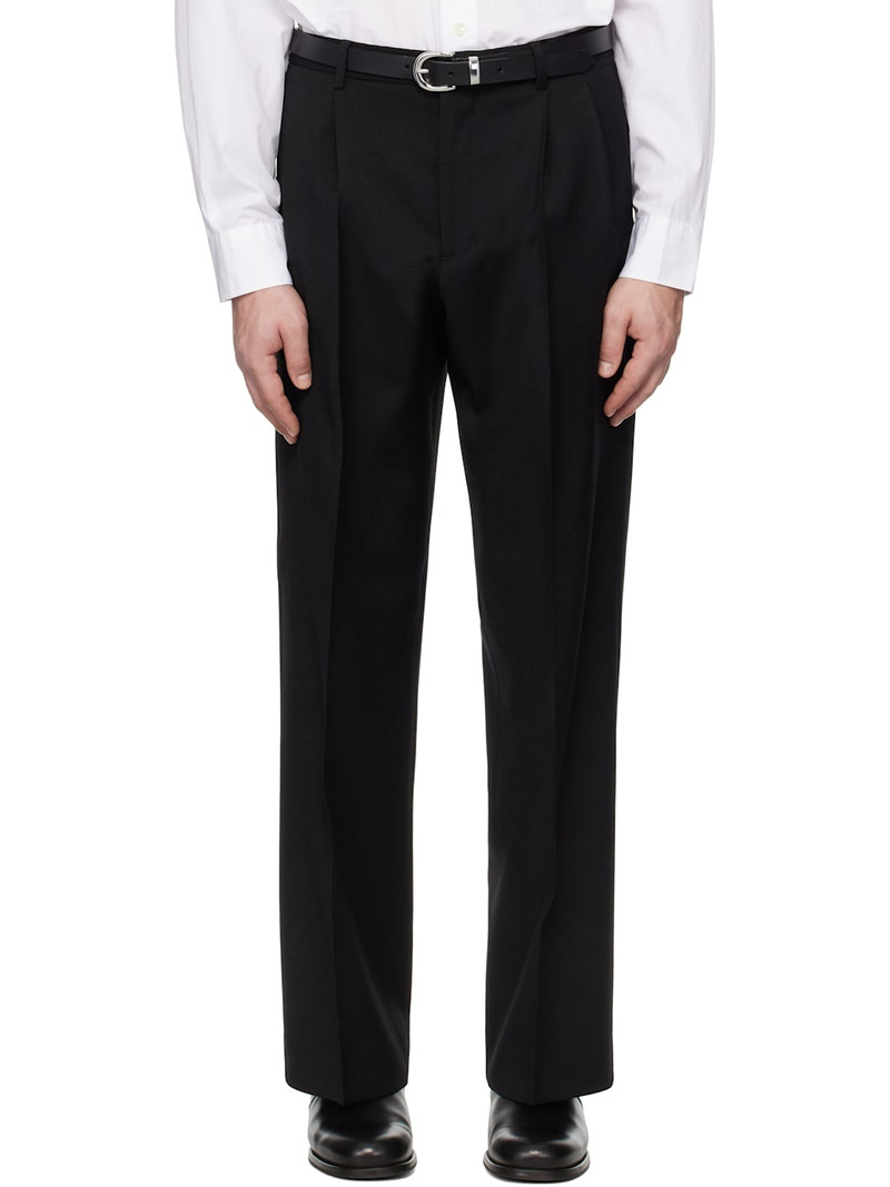 Black Wide Pleated Trousers 1