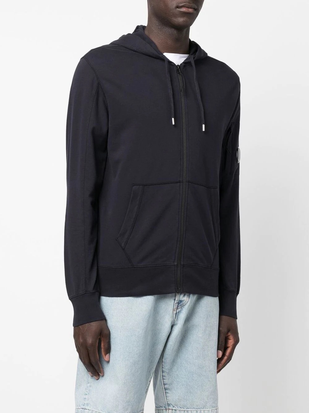 zipped drawstring hoodie - 3