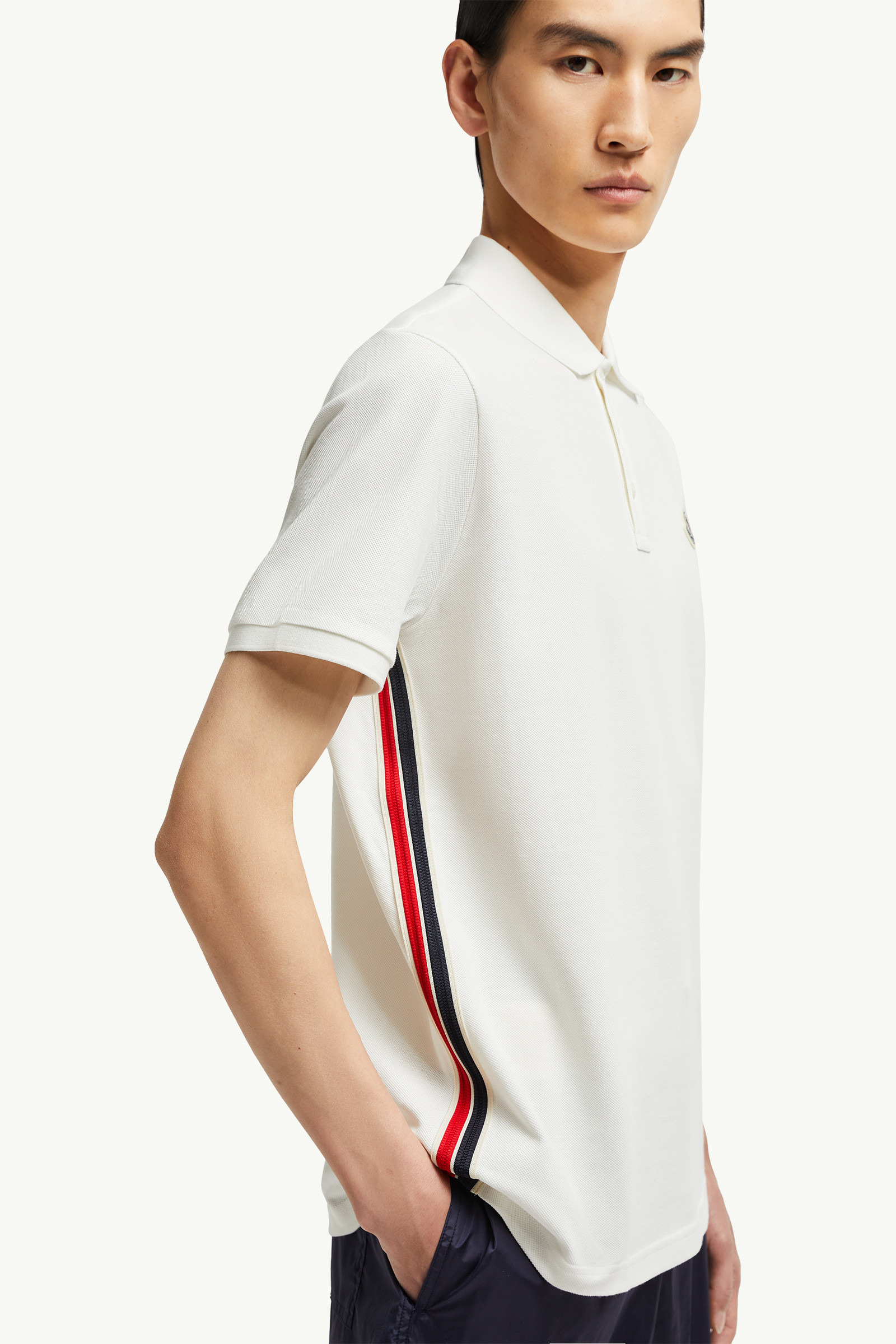Striped Accent Cotton Piquet Polo Shirt - 6