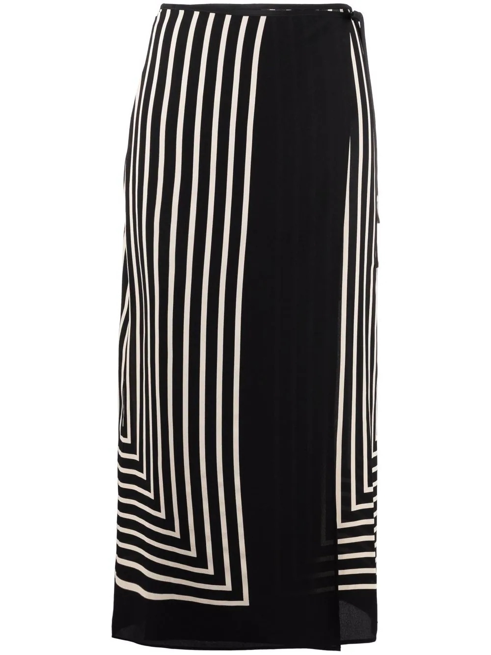 striped silk wrap skirt - 1