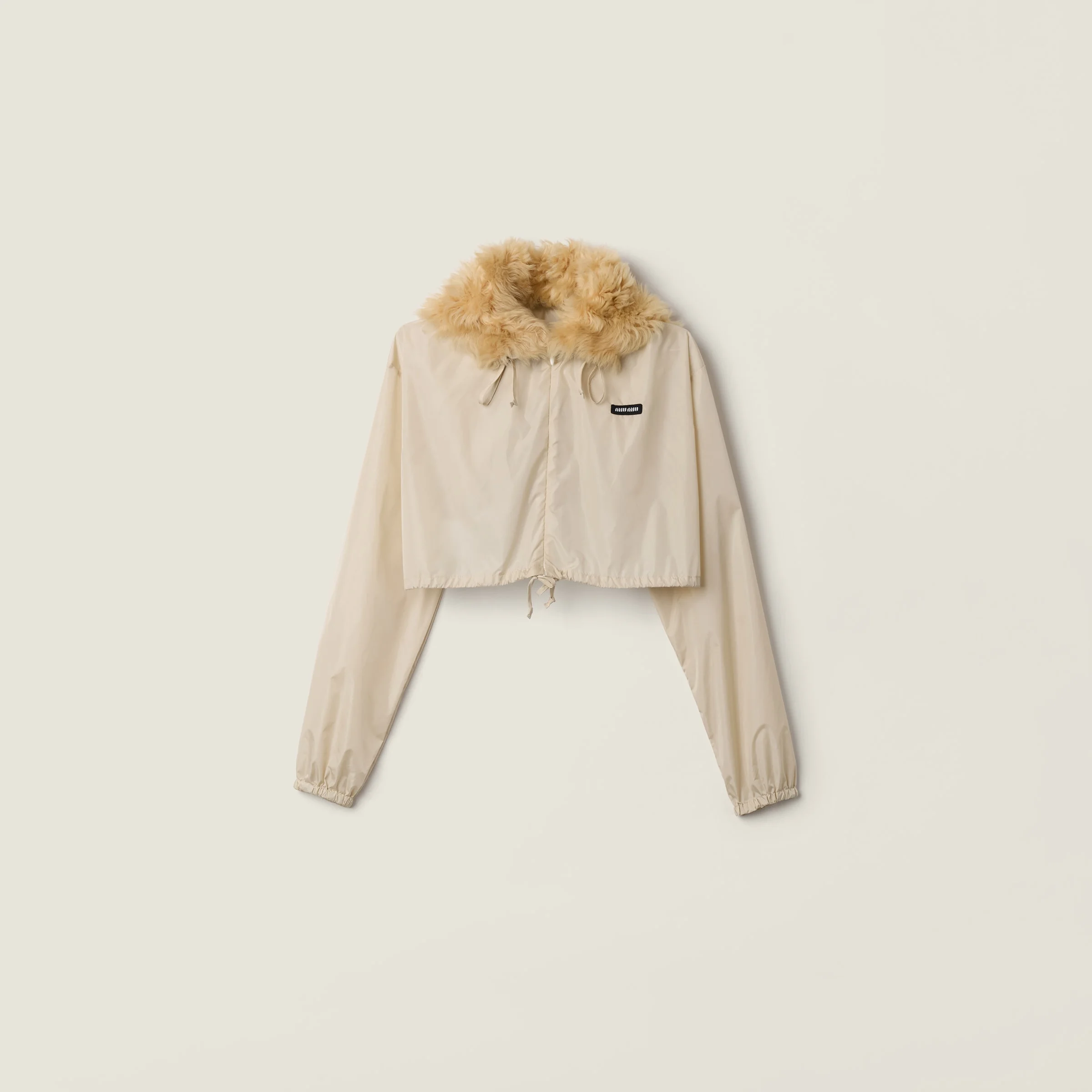 Technical fabric and shearling windbreaker - 1
