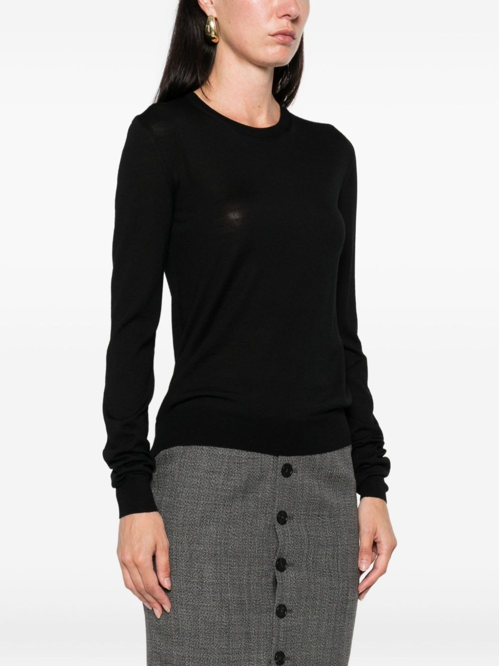 crew-neck wool top - 3