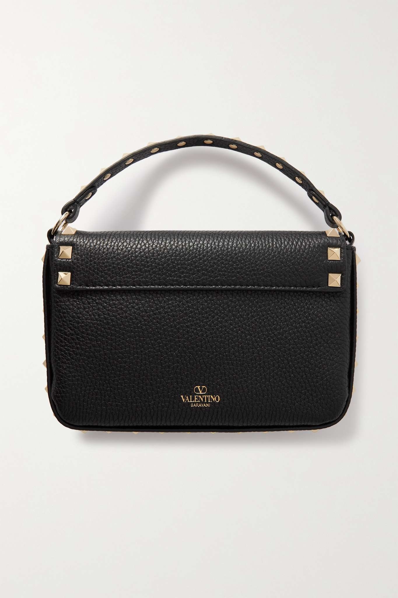 Rockstud textured-leather shoulder bag - 3