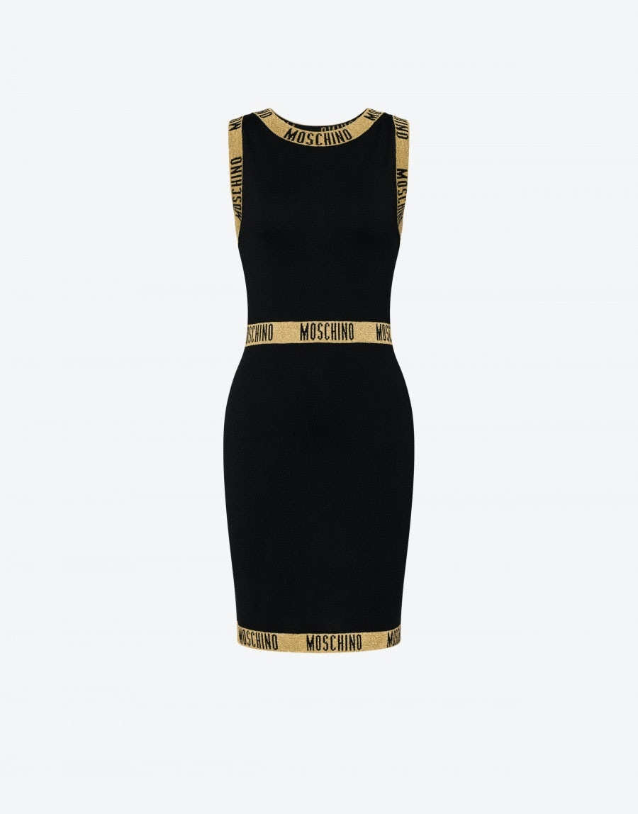 LOGO TAPE WOOL DRESS - 1