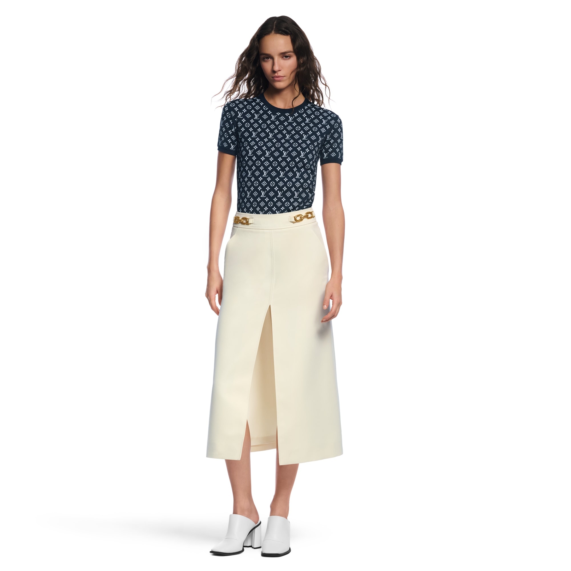 Chain Detail A-Line Skirt - 4