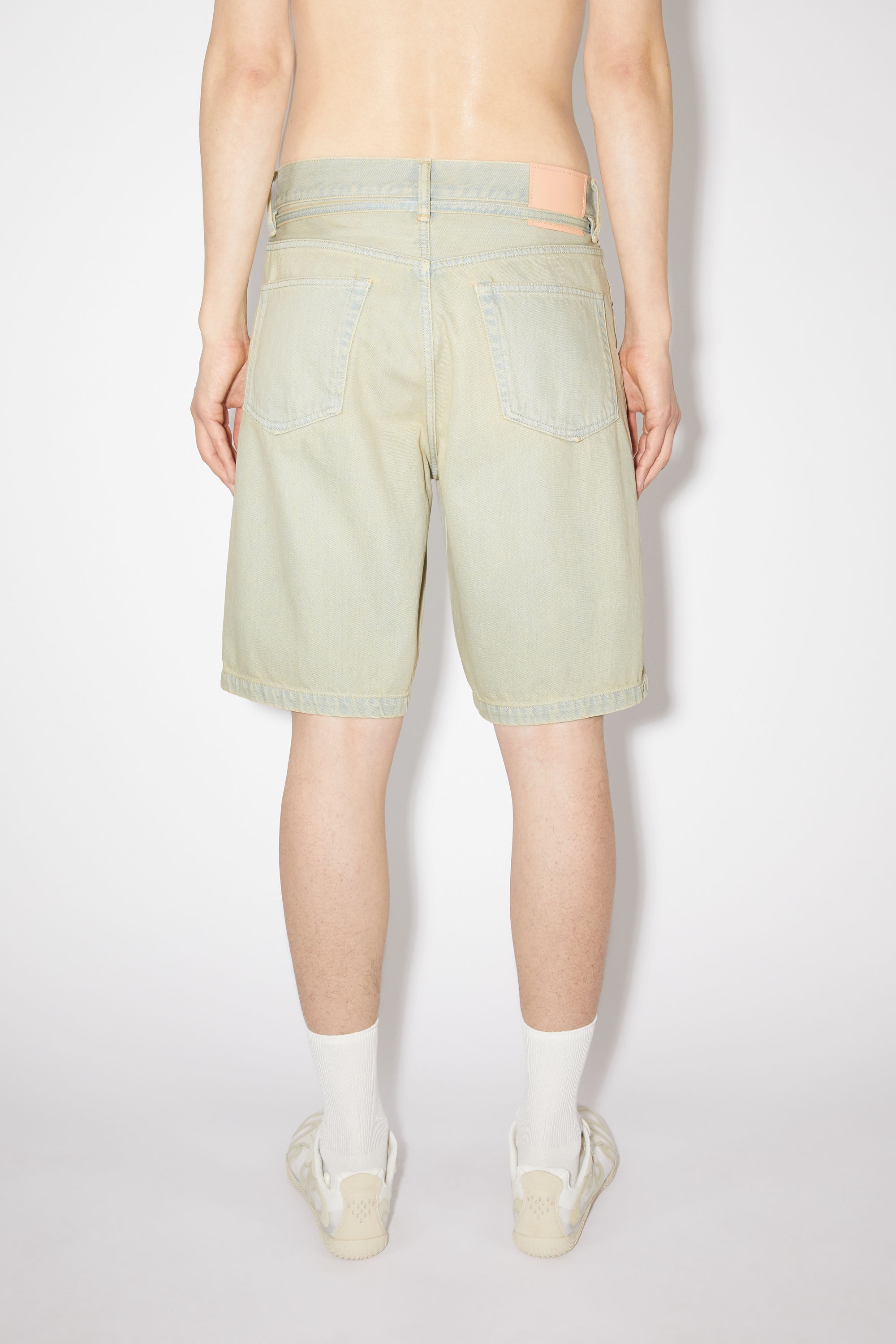 Loose fit denim shorts - Pale yellow/pale blue - 3