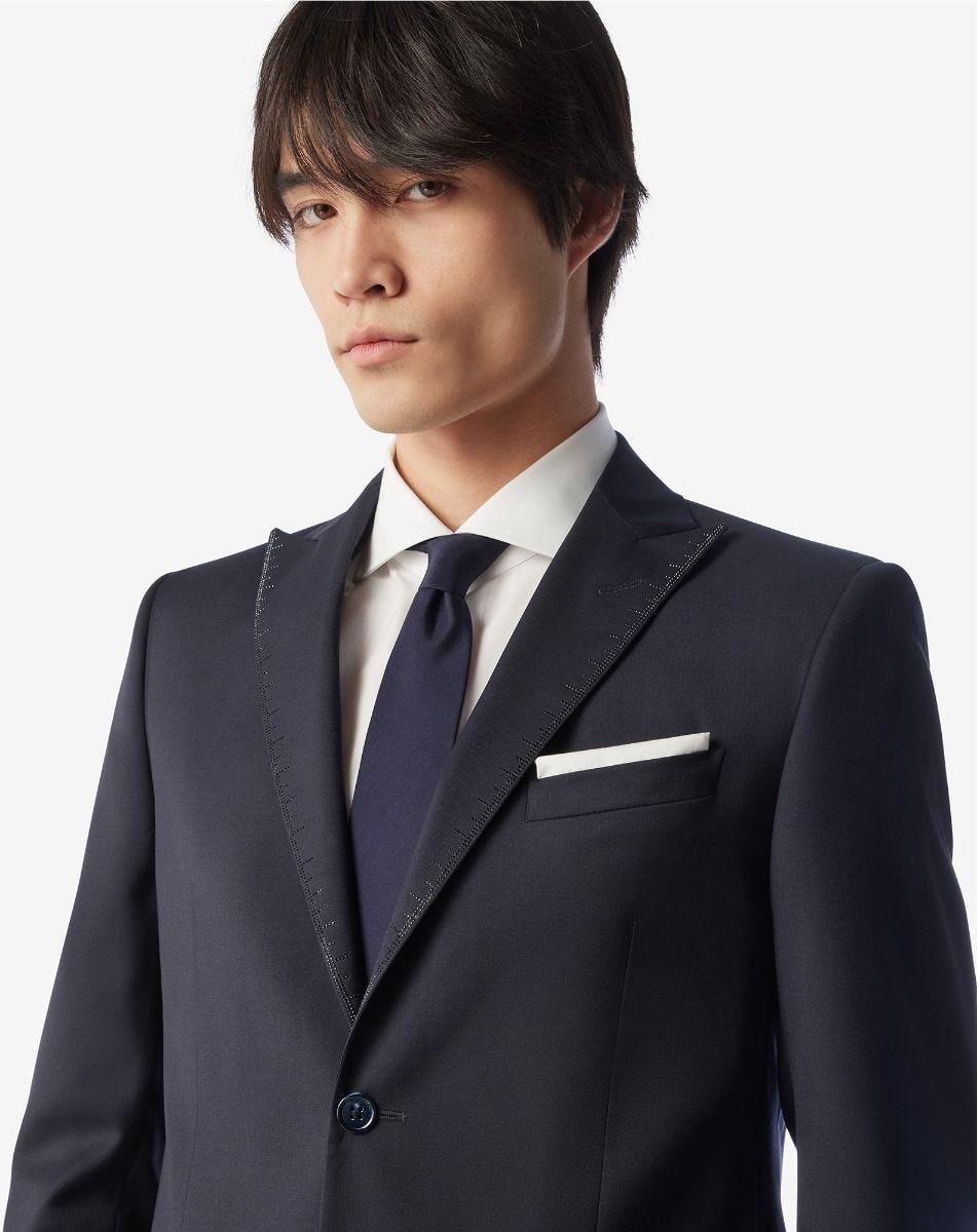 Blue printed silk tie - 2