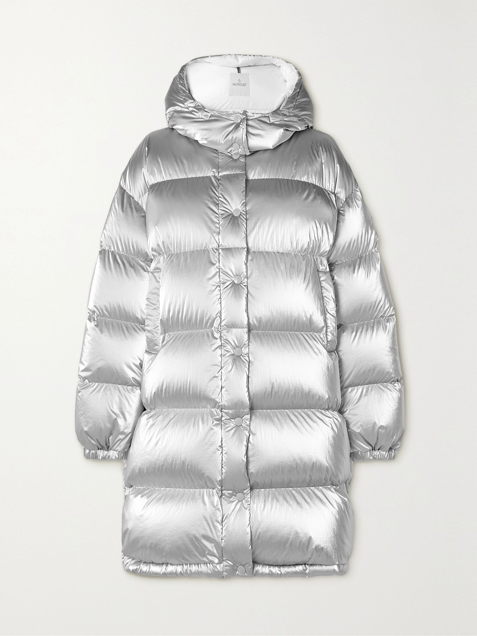 Gaou hooded quilted metallic shell down jacket Silver - 1