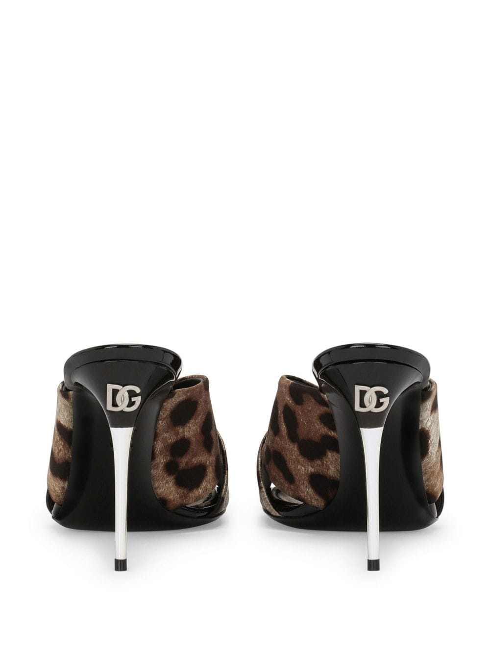 leopard-print stiletto mules - 3