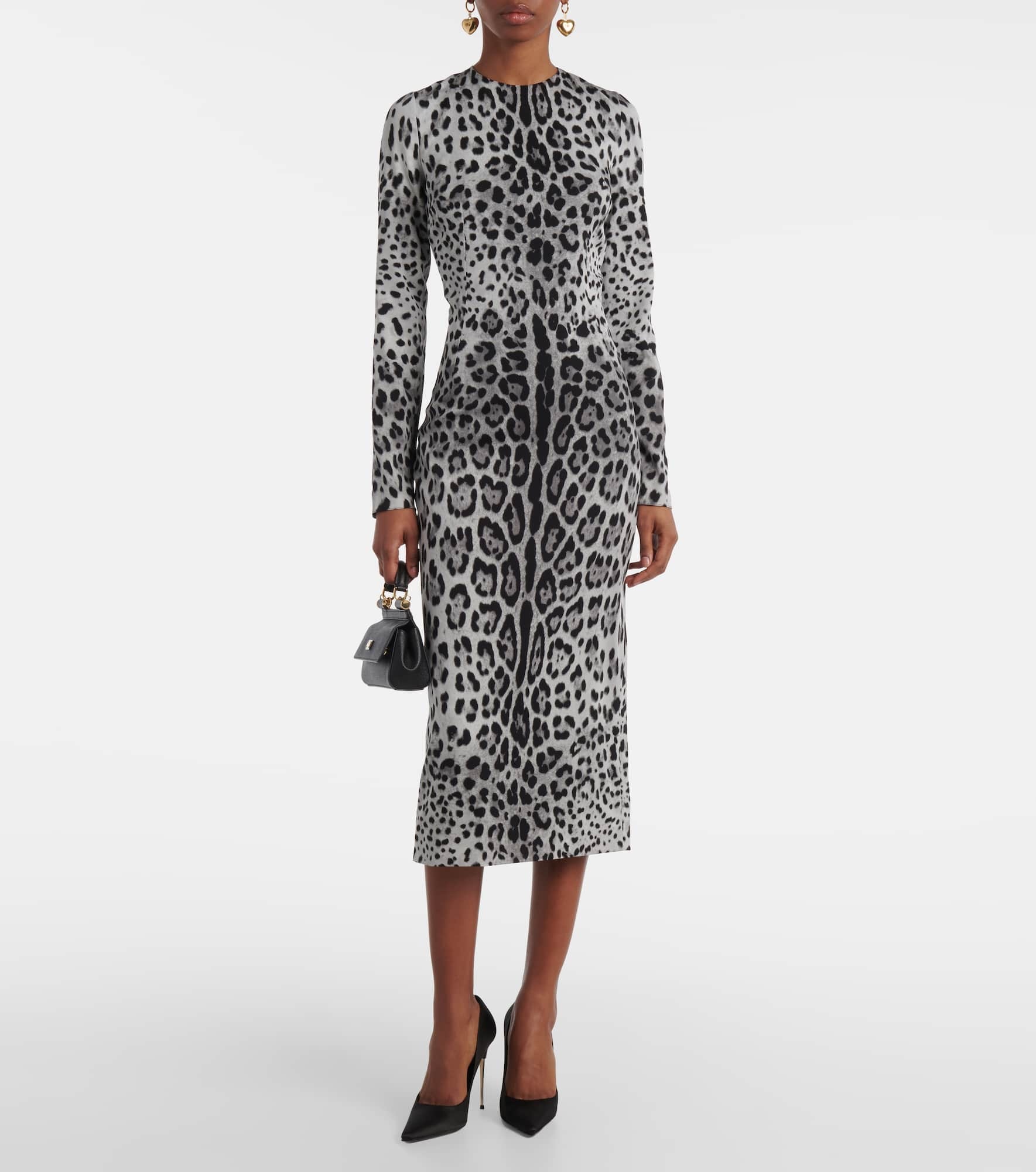 Leopard-print silk-blend midi dress - 2