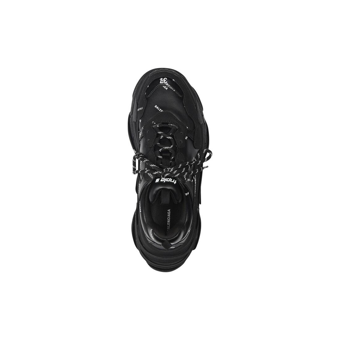 Women's Triple S Sneaker Allover Logo in Black - 4