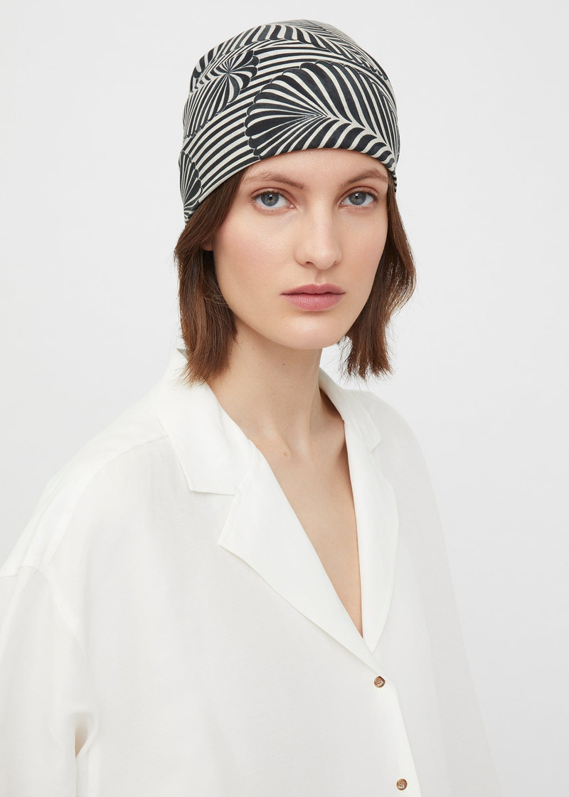 Paisley silk cotton scarf black 1