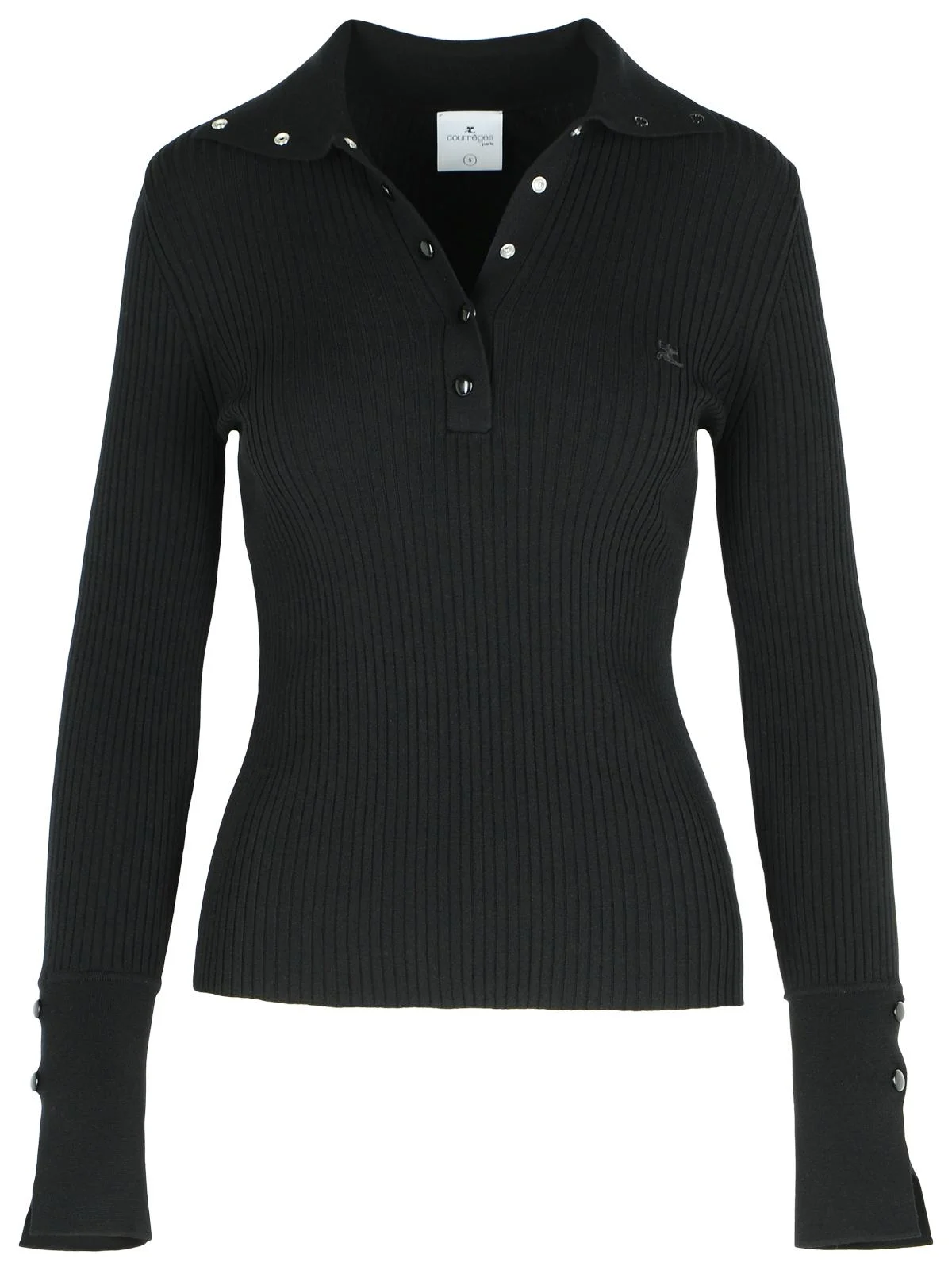 Courreges Black Polyester Blend Polo Shirt Women - 1