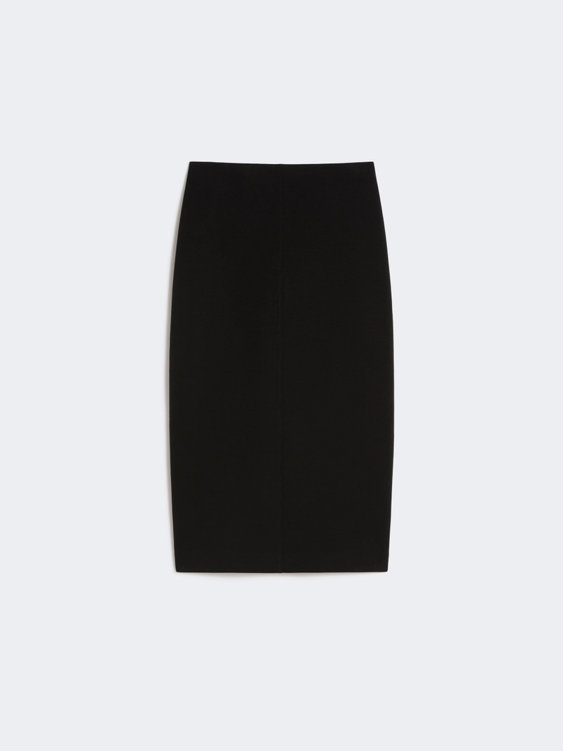 CADMIO Straight-fit scuba jersey skirt - BLACK 1