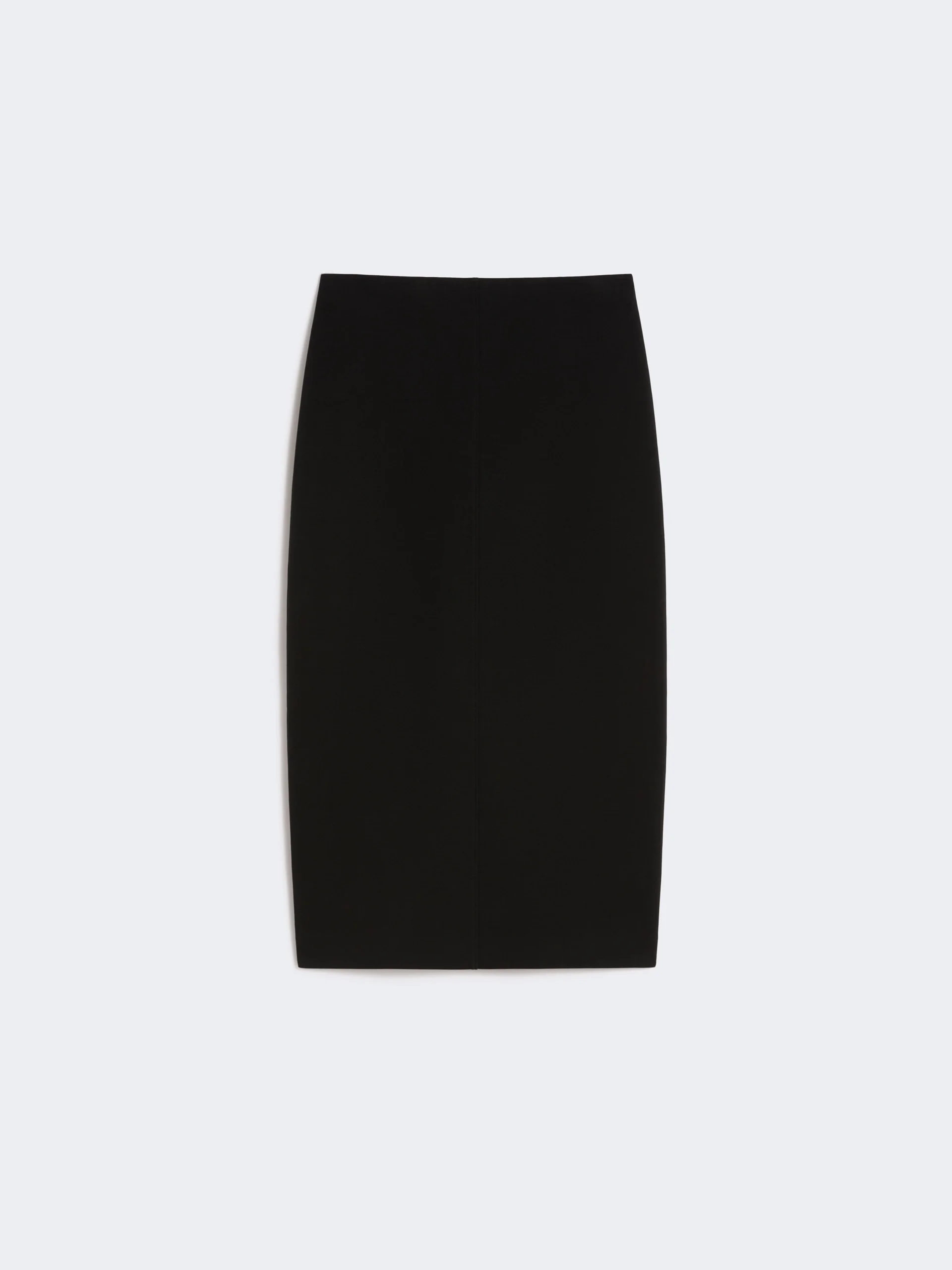 Straight-fit scuba jersey skirt - BLACK - 1
