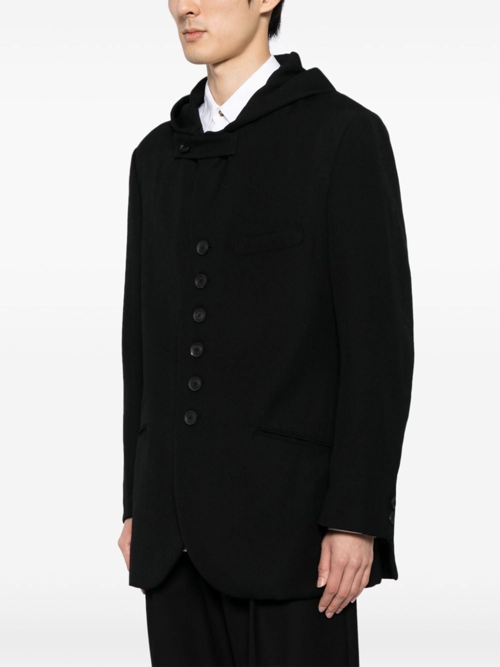 hooded wool jacket - 3