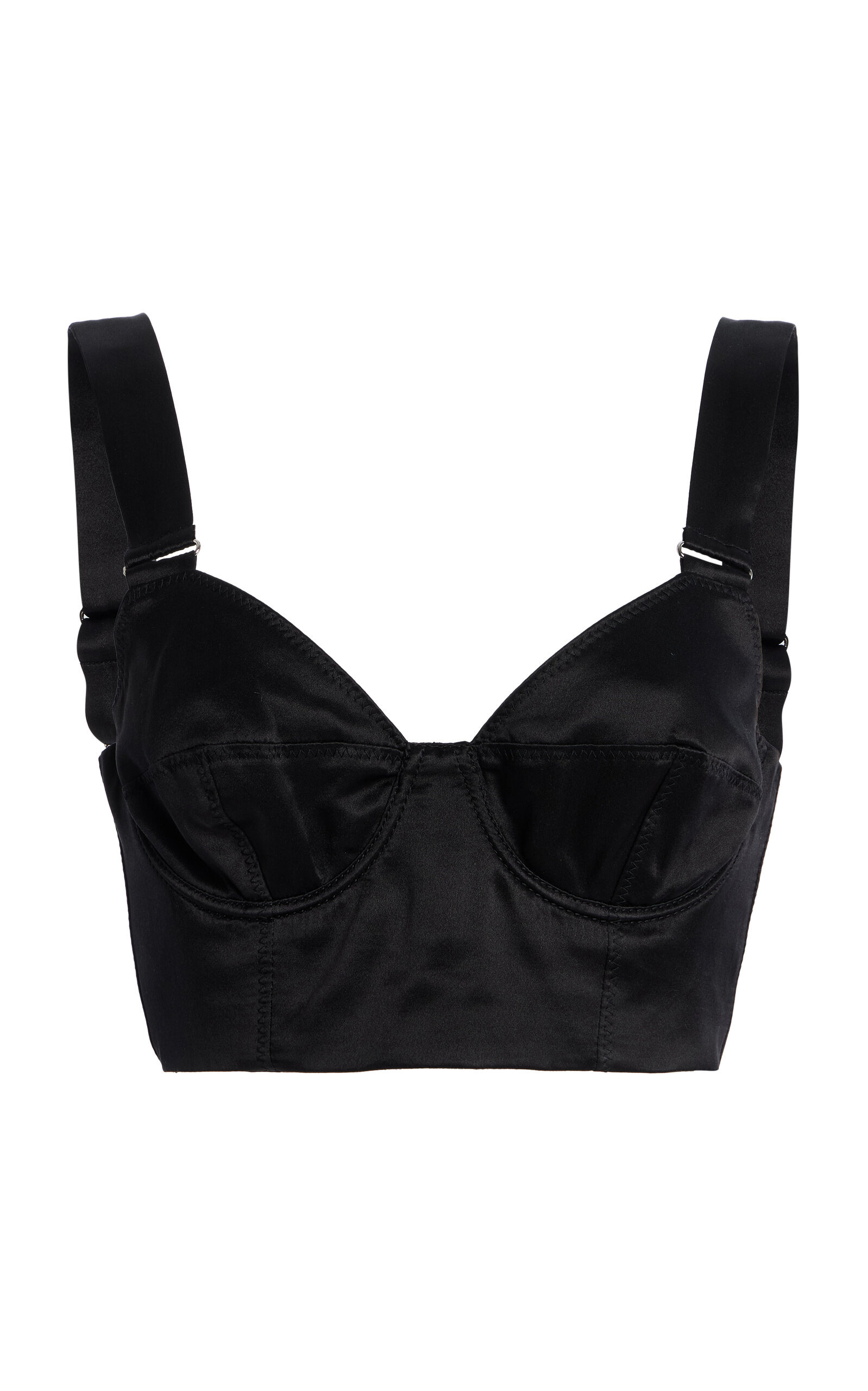 Cropped Silk Bra Top black - 1