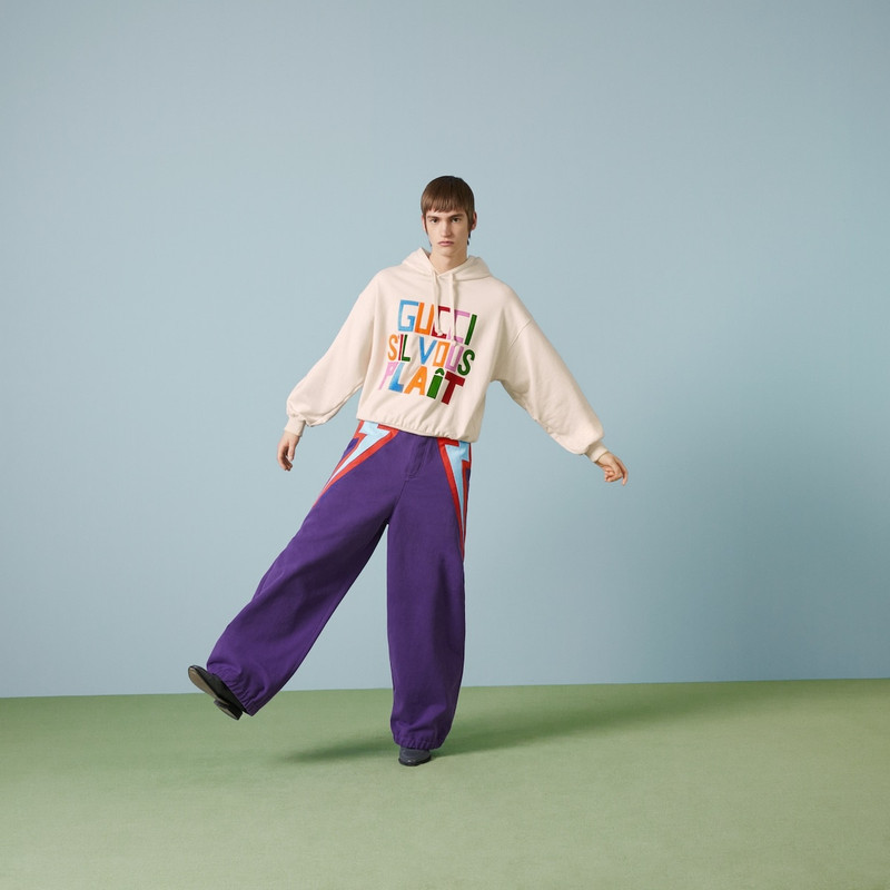 GUCCI Felted cotton sweatshirt with patch outlook
