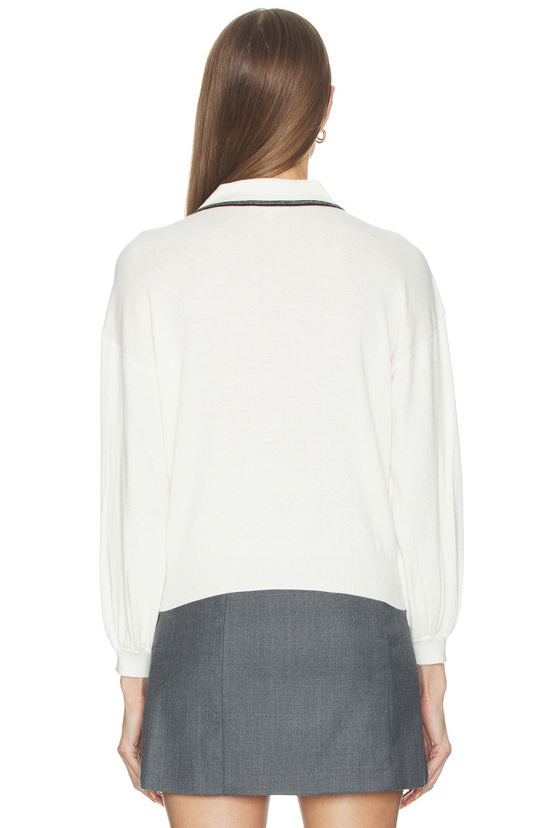 L'AGENCE Malaki 3/4 Sleeve Collared Sweater outlook