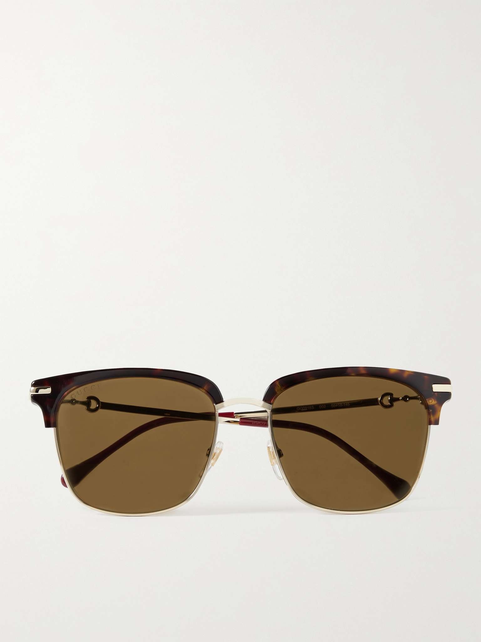 D-Frame Tortoiseshell Acetate and Gold-Tone Sunglasses - 1