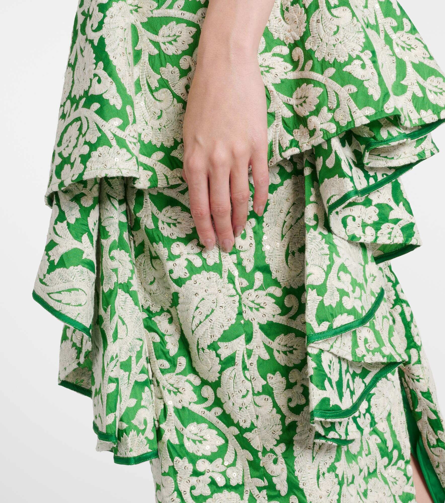 Draped paisley midi dress - 5