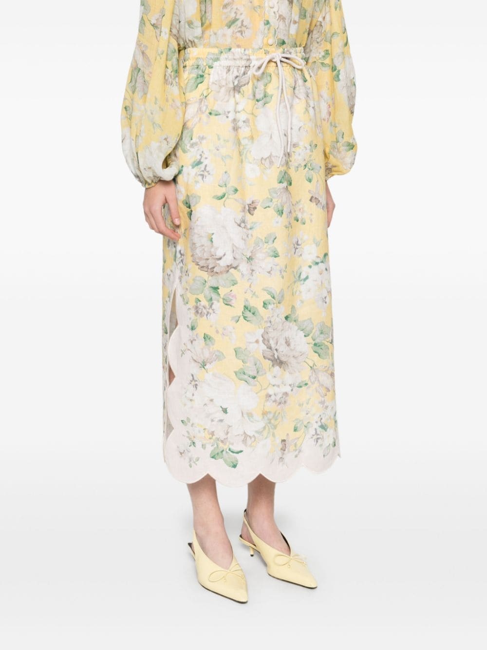 acacia scallop midi skirt - 3