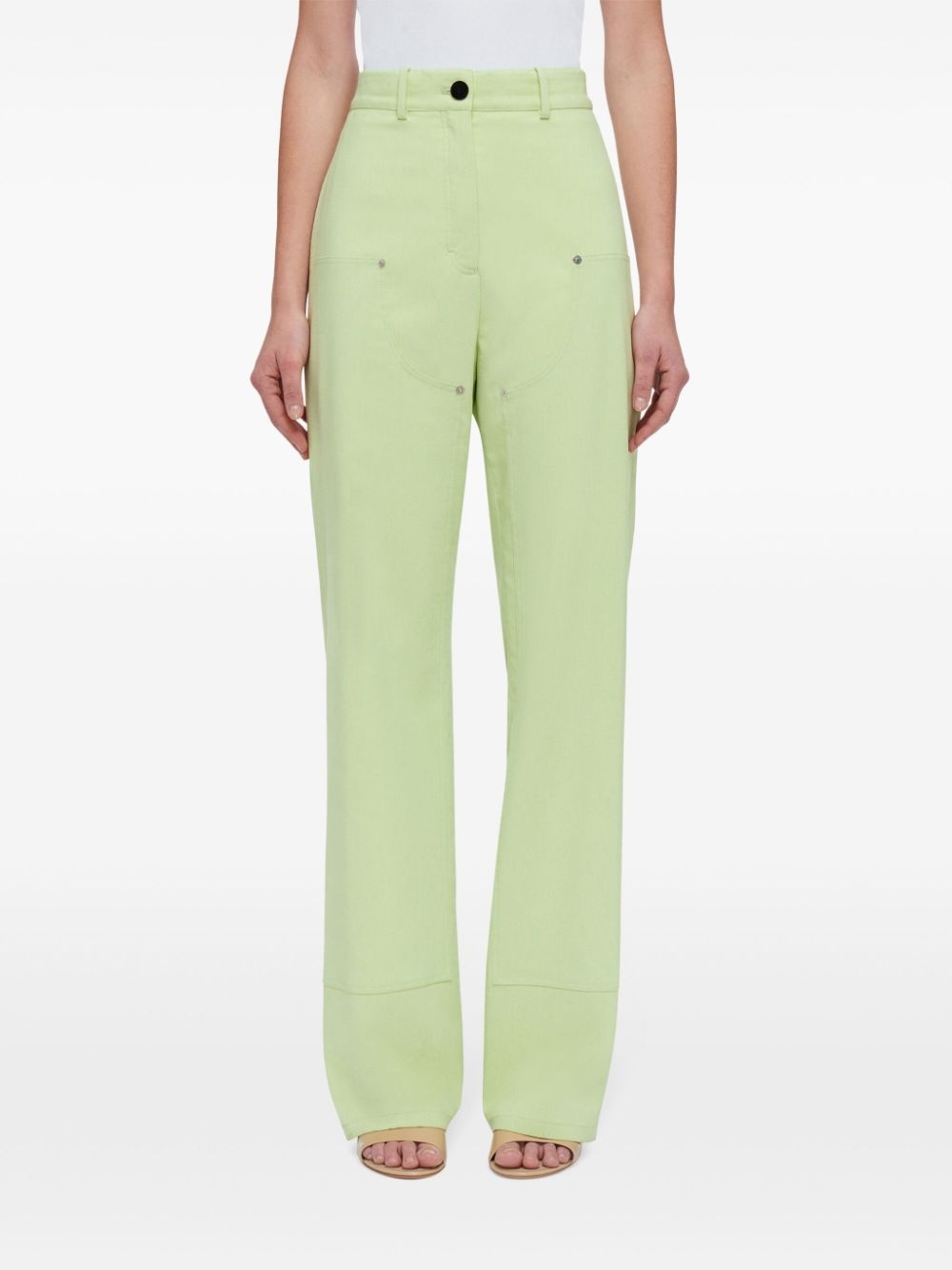 high-waisted carpenter trousers - 4