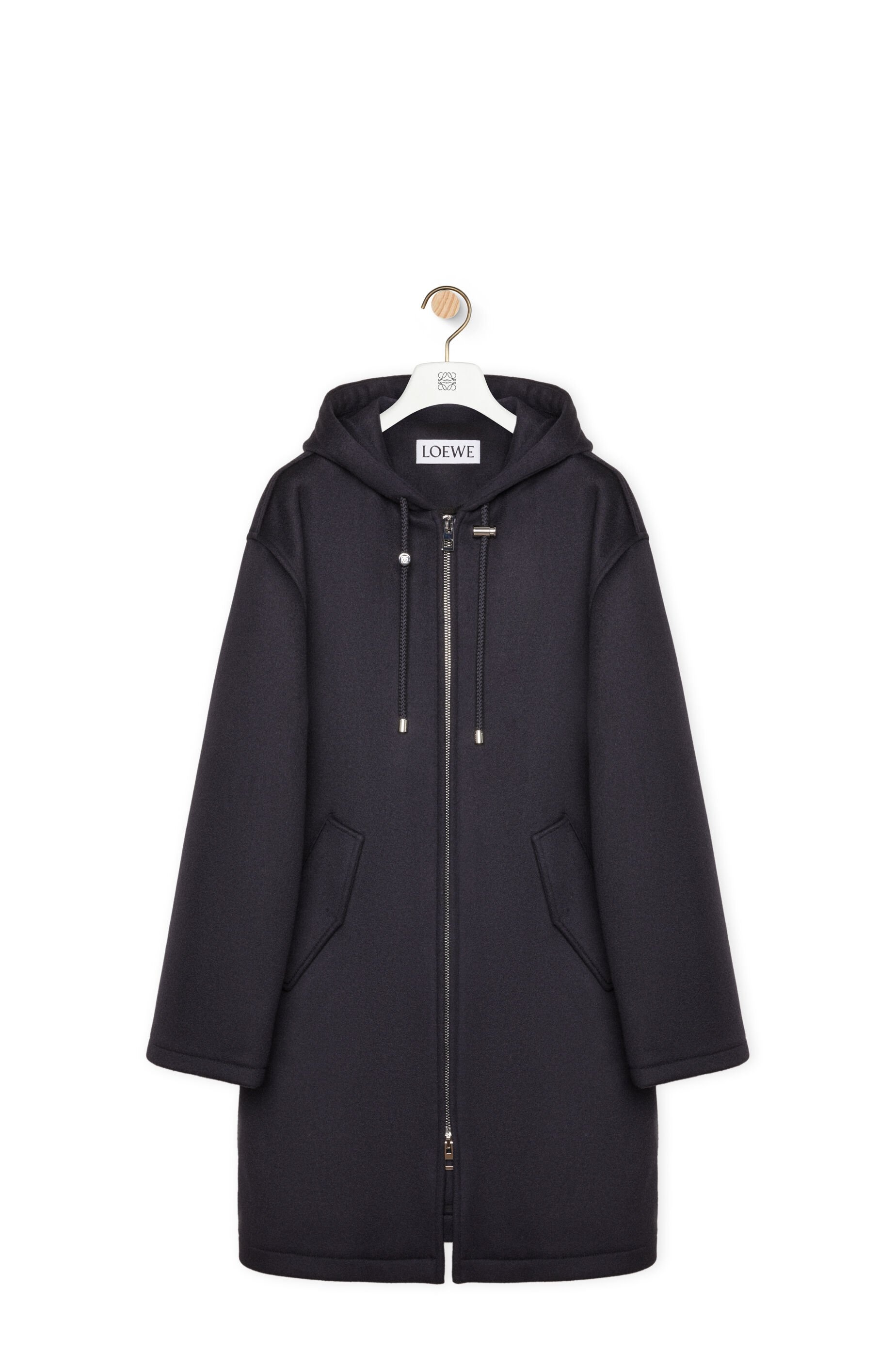 Hooded coat in wool - 1