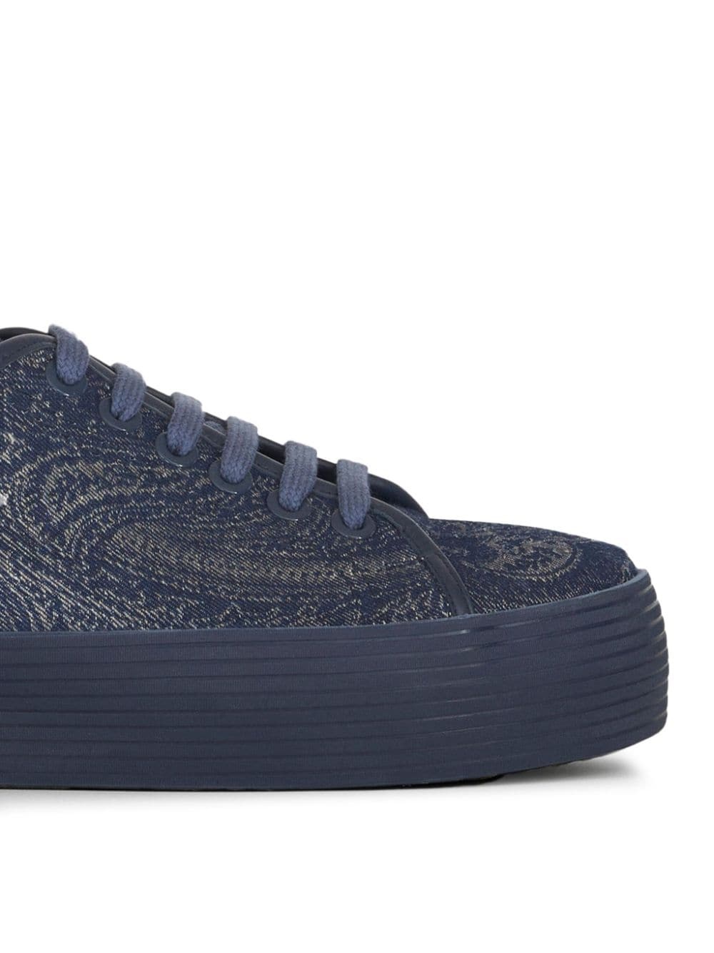 paisley-print denim sneakers - 2