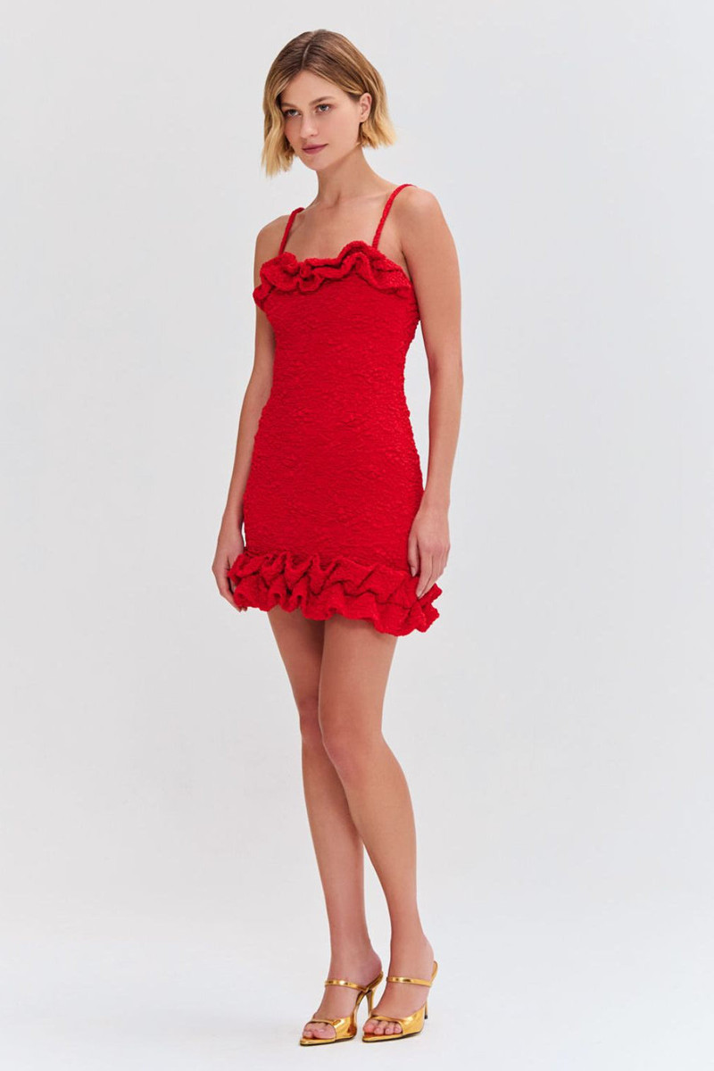 PatBO PAPILLON JACQUARD FLUTTER MINI DRESS outlook